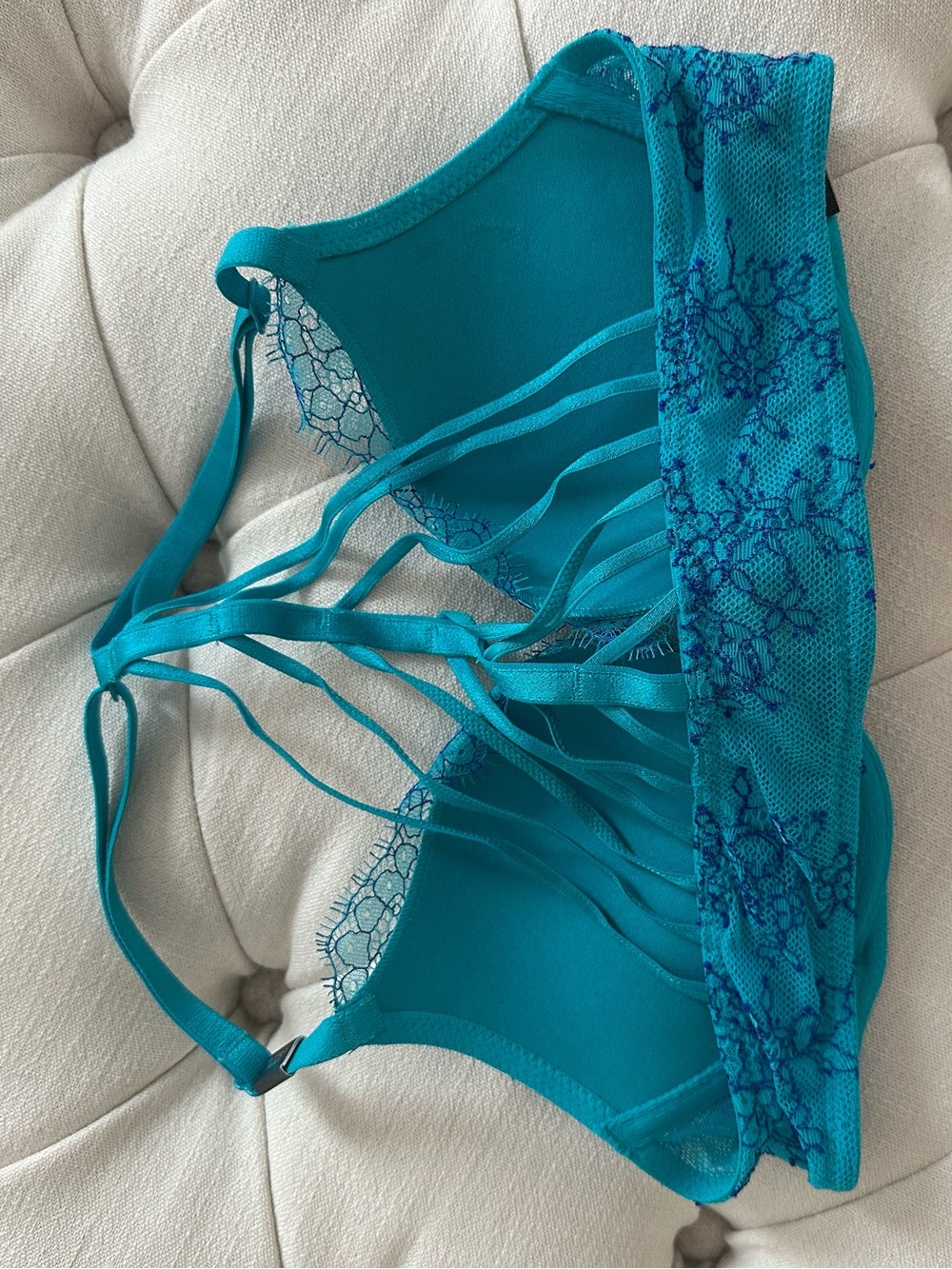 Victoria's Secret Teal Lace Strappy Bra - Picture 2 of 3